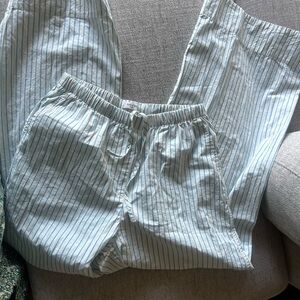 Babaton white turquoise striped pants